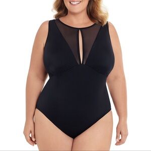 TIME & TRU MESH SWIMSUIT - BLACK SIZE 16/18 (NEW WITH TAGS)